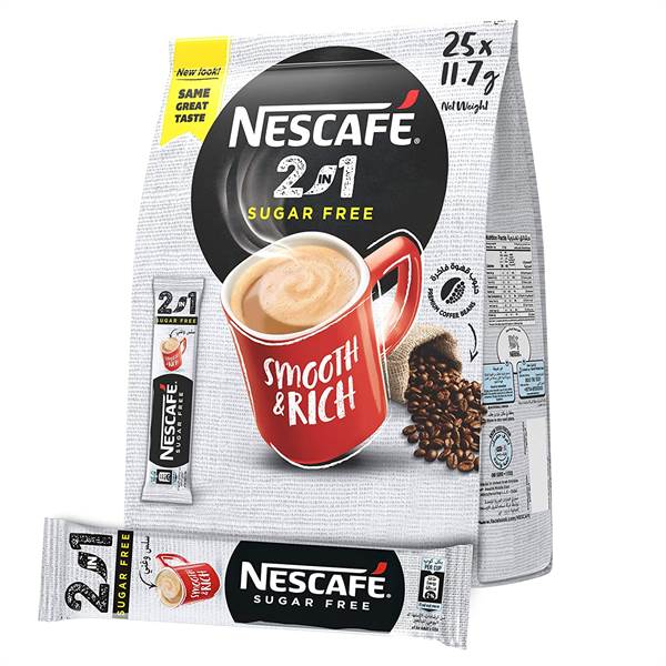 Nescafe 2 in 1 Sugar Free Coffee (20 Sticks) Imported